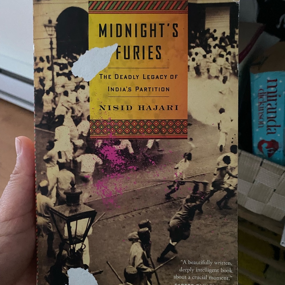 Midnight's Furies by Nisid Hajari - Yellow & Sepia Cover